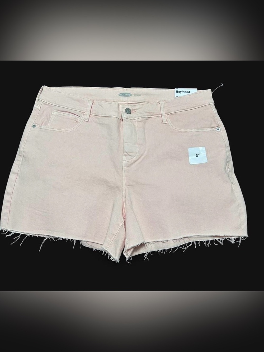 Old Navy Boyfriend Mid-Rise Blush Pink Denim Shorts